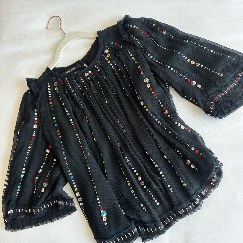 Isabel Marant Short Sleeve Silk Top
